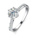 Silver Moissanite Ring, Twisted Vine Interwoven Band-0-2