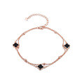 wholesale S925 Sterling Silver Rose Gold Four-Leaf Clover Anklet for Women, Light Luxury Style Anklet Accessory Wholesale-0-4
