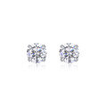 wholesale S925 Sterling Silver Minimalist and Elegant Sleep-Proof Small Stud Earrings for Women, Basic Round Cultured Piercing Moissanite Earrings-0-11