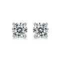 wholesale 925 Sterling Silver Moissanite Pure Love Earrings, Simple Ear Drops, Live Stream Ready Stock, Four-Prong Stud Earrings, High-End Feel-0-7