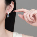 S925 Sterling Silver Moissanite Rectangular Earrings for Women-0-2