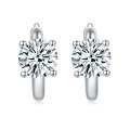 wholesale 18K Gold Plated Over Diamond Tester 1ct Classic Four-Prong Moissanite Stud Earrings for New Collection, Secure and Non-Tarnishing-0-0