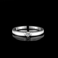 925 Silver Moissanite Ring Women's Ins Stackable Ring, Cross-border Luxury Setting, Baked Paint, Drip Glue-10 points (set with moissanite)  10 yards
