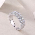 wholesale S925 Sterling Silver Moissanite Light Luxury Internet-famous Ring Cross-border Women's Ring Wholesale Multi-layer Non-fading Ring Niche Design-0-1