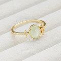 wholesale S925 Silver Plated 14K Gold New Arrival Fashion Niche Design Style Peridot Ring-0-3