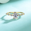 S925 Silver 5*7mm Oval Moissanite Stackable Wedding Ring for Women-0-0