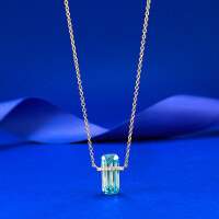 wholesale S925 Sterling Silver New Blue Topaz Zircon Necklace,-N564 Blue Topaz Necklace 925 Silver