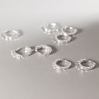 wholesale S925 Sterling Silver Nalan Carved Flower Ear Clasp INS Style Small Wave Design Sparkling Hoop Earrings for Women G8071-S925 silver pair rose gold 925 silver