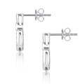 wholesale Platinum 18K Gold Geometric Square Buckle Earrings Set with Lab-Grown Diamonds, Sophisticated Fine Jewelry Diamond Stud Earrings-0-3