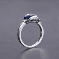 wholesale S925 Silver Light Luxury Minimalist Design Natural Sapphire Ring Fashion Fine Setting Natural Colored Gemstone Ring-0-2
