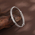 wholesale 999 Silver New Classic Versatile Elegant Push-Pull Enamel Bangle Bracelet for Women with Auspicious Patterns-0-1