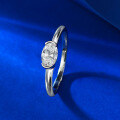 wholesale S925 Silver Plated Simulated Diamond 4*6 Red Blue White Ring, Fashionable and Versatile-0-6