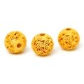 wholesale Gold-plated 925 Sterling Silver 8mm Antique-style Openwork Huiwen Loose Beads for DIY Bracelets and Necklaces, Gilded Spacer Beads Accessories-0-2