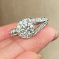 wholesale 925 Silver Zhuo Zhifan Jewelry New 1 Carat Ring Band 65mm Round Diamond Ring for Women Fashion Versatile-0-0