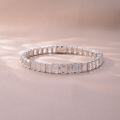 wholesale S925 silver plated with 18k gold luxurious set Graff-style full diamond emerald cut D-color moissanite bracelet jewelry-0-1