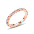 wholesale S925 Gold Plated Silver Full Diamond Ring for Women with Moissanite, Light Luxury Stackable Wedding Ring-0-3