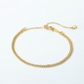 wholesale New 925 Silver Gold-Plated Minimalist Light Silver Beaded Double-Layer Bracelet for Women with Small Pendant Accessories-0-4