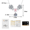 925 Silver Moissanite Pendant Necklace, Floral Drip Design, Cross-border New Wholesale-0-5