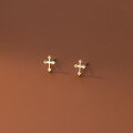 wholesale Sterling Silver S925 Cross Stud Earrings Korean Version Simple and Fresh Stylish Personality Ear Accessories M00222-0-3