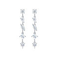 Sterling Silver Pear-Shaped Moissanite Long Elegant Earrings Wholesale-0-0