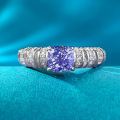 wholesale S925 purple high-carbon diamond ring, fully set with 6*6, available for live broadcast drop shipping-0-0