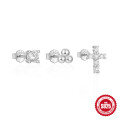 wholesale 925 Sterling Silver Geometric Star and Moon Diamond-Pearl Earring Set, Hot-Selling in Europe and America-0-10