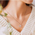 wholesale 925 Silver Tide Xiaobai Love at First Sight Circle Pendant Necklace for Women, Light Luxury Fashion Versatile Temperament Ins Style Niche Collarbone Chain-0-2