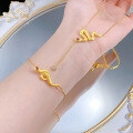wholesale S925 Silver Gold Frosted Serpent Bracelet, Mu Jing Jewelry New Style, Xiaohongshu Live Cross-Border Hot Item-0-3
