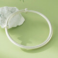 wholesale 999 Silver Minimalist Matte Textured Push-Pull Bangle S7837, Fresh and Sweet-0-3