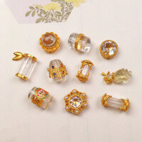 wholesale S925 silver gold-plated, natural white crystal accessories, flower bead spacers, semi-finished DIY jewelry crystal bracelet-Waist beads