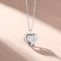 wholesale 925 Silver Heart Jewelry Necklace for Women, Cross-border Jewelry Heart-shaped Pendant Necklace, Pure Silver Accessories, Light Luxury Wholesale-0-1