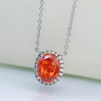 wholesale 925 Silver Metal Material, Mu Jing Jewelry New Style Purple High Carbon Diamond Pendant Set with 8*10 Oval Shape Simple Necklace 40+3-Blue 925 Silver