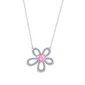 S925 Silver Cross-Border Exclusive Personalized Fan Flower Moissanite Necklace-0-3