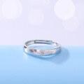 wholesale S925 Silver Korean Fashion New Style Jewelry Zircon Couple Ring for Women Adjustable Open Ring-0-1