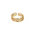 wholesale Gold-plated S925 Sterling Silver Double Layer Chain Ring for Women, European and American Ins Niche Design French Baroque Ring-0-4