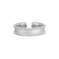 wholesale S925 Sterling Silver 911 Beaded Edge Matte Minimalist Ring for Women, Small Niche Individualistic Ins Versatile Index Finger Ring-0-4