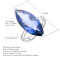 wholesale S925 Sterling Silver Iolite Blue Crystal Ring, High-End European and American Fashion Gemstone Ring-0-4