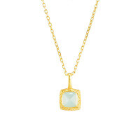 wholesale S925 Gold-Plated Silver with Moonstone and Sky Blue Topaz Double Stone Sugar Loaf Pendant from Dully Jewelry's Autumn Collection-Moonstone + Blue Topaz Pendant