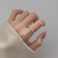 wholesale S925 Sterling Silver Polished Möbius Ring Minimalist Adjustable Commuter Ring for Women R00261-0-3