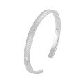 wholesale S925 Sterling Silver minimalist vintage vertical stripe designinsbracelet for women-0-4