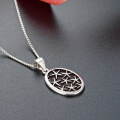 wholesale S925 Silver Korean Japanese Women's Starfish Pendant Necklace, Ins Style Round Plate Collarbone Chain, Factory Direct Supply-0-2