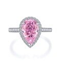 wholesale S925 Silver MoJing New 8*12 Pink Diamond High Carbon Diamond 5 Carat Ring for Foreign Trade Europe and America Cross-Border-0-6