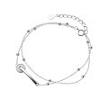 wholesale 925 Sterling Silver Diamond Inlaid Single Row Round Double Layer Bracelet for Women, Light Luxury StackableS5367-0-4