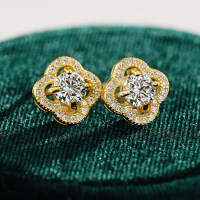 S925 Silver Moissanite Earrings, Luxurious Classic Design, Cross-Border Wholesale-0.5ct (set with moissanite)  925 silver