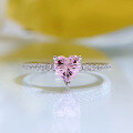wholesale S925 Silver High Carbon Diamond Ring 5*5 Fashion Heart-shaped Small Diamond Ring Women's Jewelry Gift-0-1