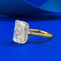 wholesale S925 Silver Gold-Plated 9*13mm Rectangular Ice-Cut Ring for Women, Live Stream, Xiaohongshu,-0-1