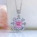 wholesale S925 Metal 4-carat Floral Necklace for Women, Noble and Luxurious with an Advanced Sense of Aloof Temperament, New by Zhuozhifan-0-1
