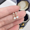 wholesale 18K Gold, Platinum, and Yellow Gold Exquisite and Delicate Fancy Shape Lab-Grown Diamond Earrings with Natural Diamond Accents, High-End Jewelry-0-2