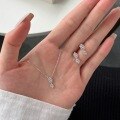 wholesale S925 Sterling Silver Elegant Earrings and Necklace for Women, Exquisitely Set with Double Pear-Shaped Zirconia, Luxury Teardrop Jewelry Design-0-1