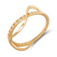 wholesale S925 Silver Plated 14K Gold White Zirconium Ring for Daily Wear, Niche and Light Luxury Style-White zirconium ring Mido No. 7